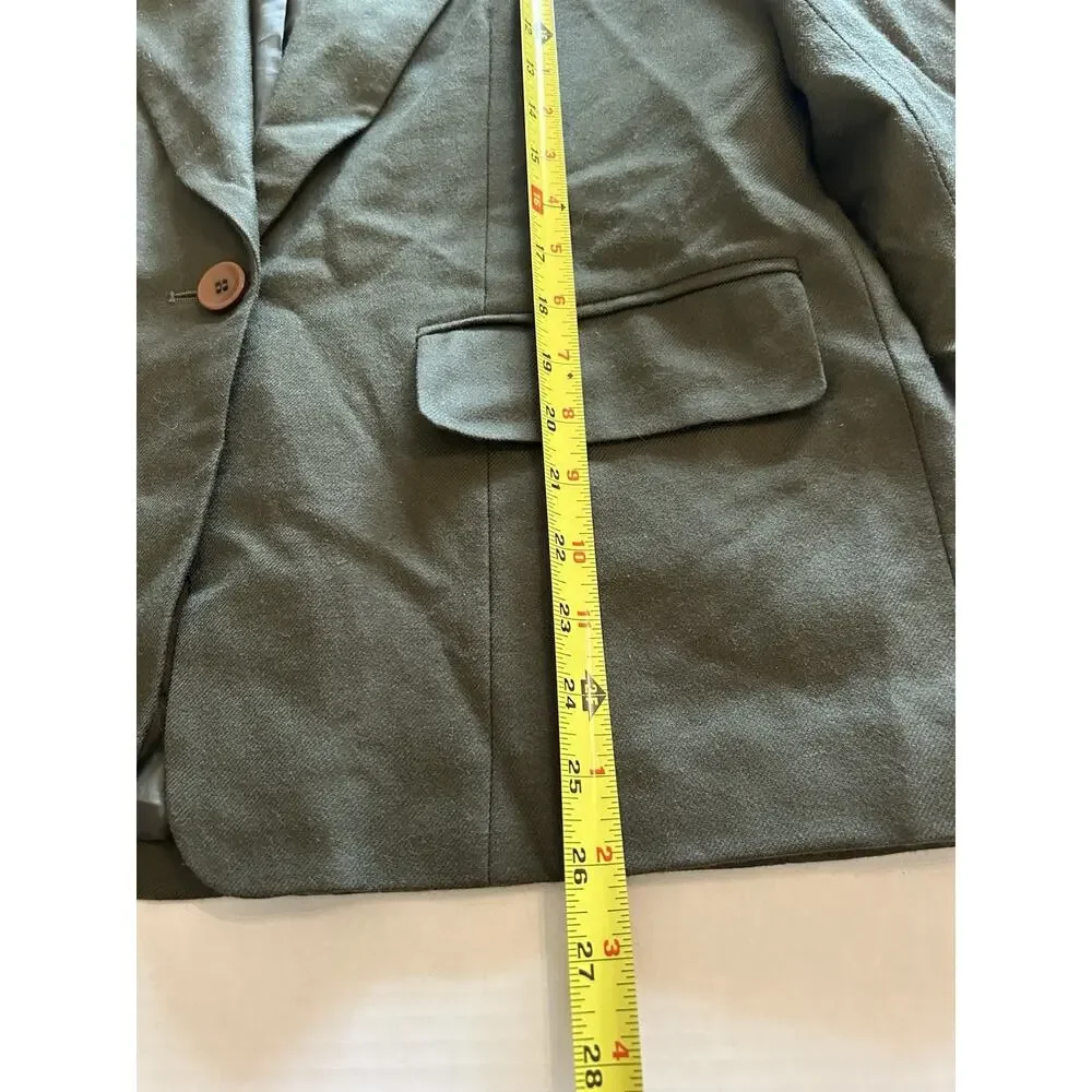 Vtg Pendleton Petite 10 Blazer USA Virgin Wool‎ Green Women's Single Button Coat
